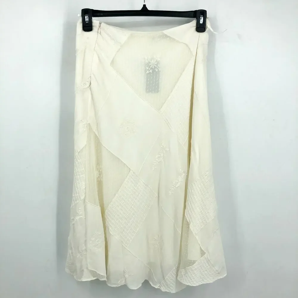 LAUREN RALPH LAUREN Women's Mesh Lace Midi Flared Skirt Size 6 White NWT - Picture 6 of 12